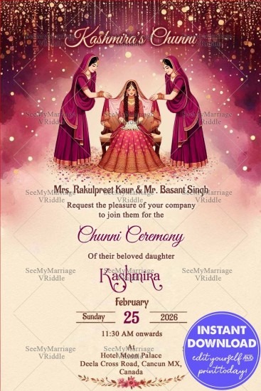 Chunni Ceremony Invitations