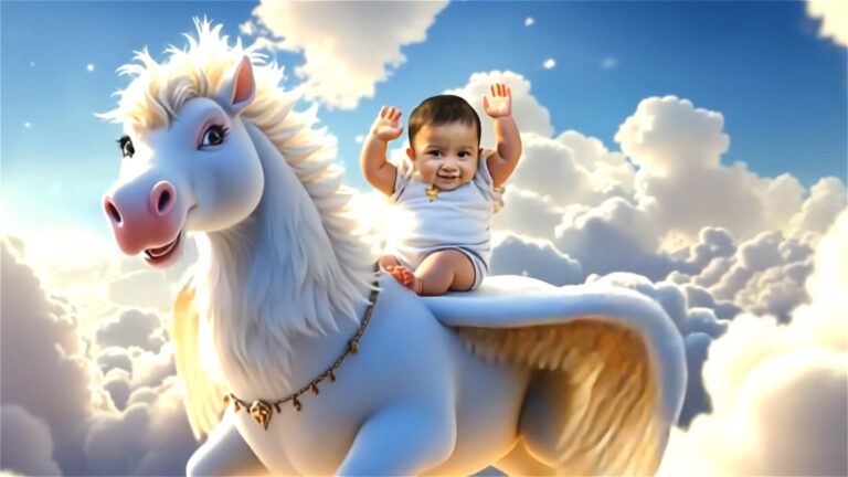 AI Animation 1st Birthday Invitation Video with Add Photo, Baby Dancing Theme and Colorful Confetti Design
