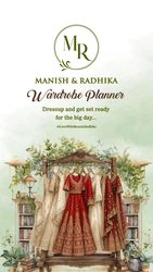 Bride and Groom Rack Wardrobe Planner Wedding Invitation Video with Dress Code and Haldi Nasti, Sangeet, Cocktail, After Party, Reception