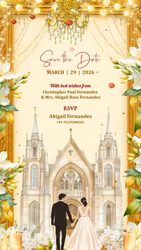 Christian Western Theme Wedding Save the Date Video With Bride-Groom Illustration and Reception