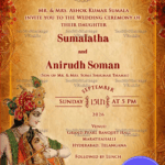 Divine Radha Krishna Wedding Invitation Card with backdrop of tradition and sacred blessings