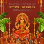 Navratri Golu Festival Invitation video with Goddess Durga and Colorful Koluvu Dolls Decorations