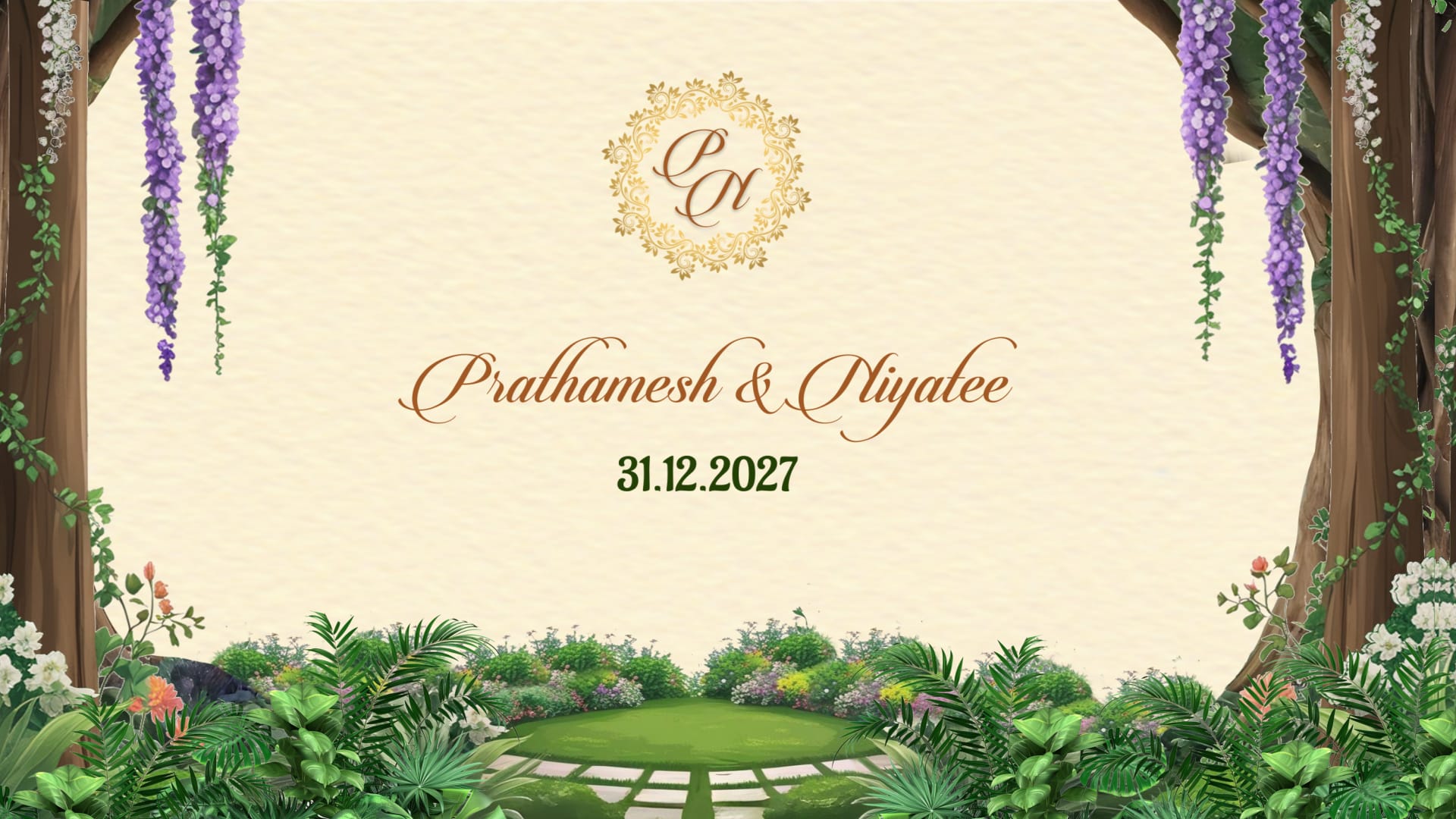 Marathi Wedding Invitation Video with Couple Walking Hand-in-Hand and Mehendi, Shreeman pujan, Sangeet