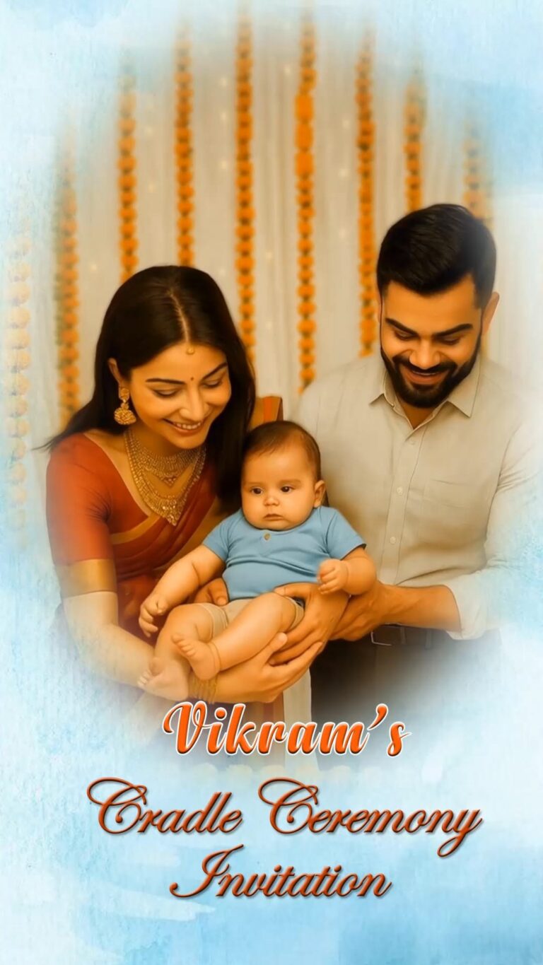 Smiling Family Theme Cradle Ceremony Invitation Video