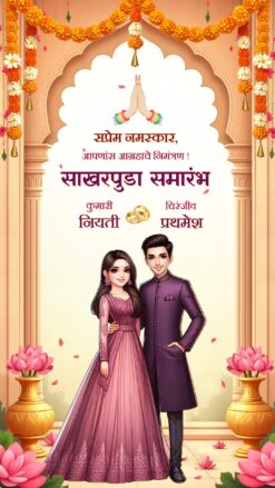 Holding Hands Minimal Version Marathi Sakharpuda Ceremony Video with Rose Floral Accents
