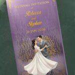 Lavender Christian Wedding Invitation Video with Couple and Roce, Reception, Save The Date