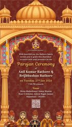 Puppet Toy Parojan Ceremony Invitationn Video with Traditional Rajasthani Themed and Palace BG