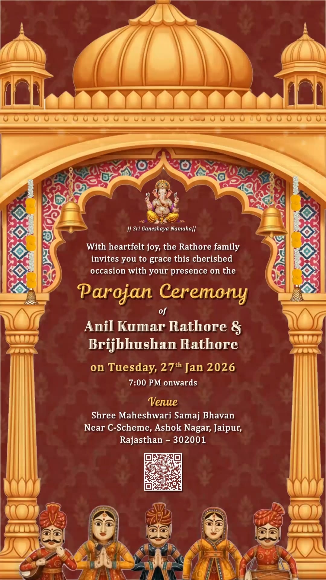 Puppet Toy Parojan Ceremony Invitationn Video with Traditional Rajasthani Themed and Palace BG