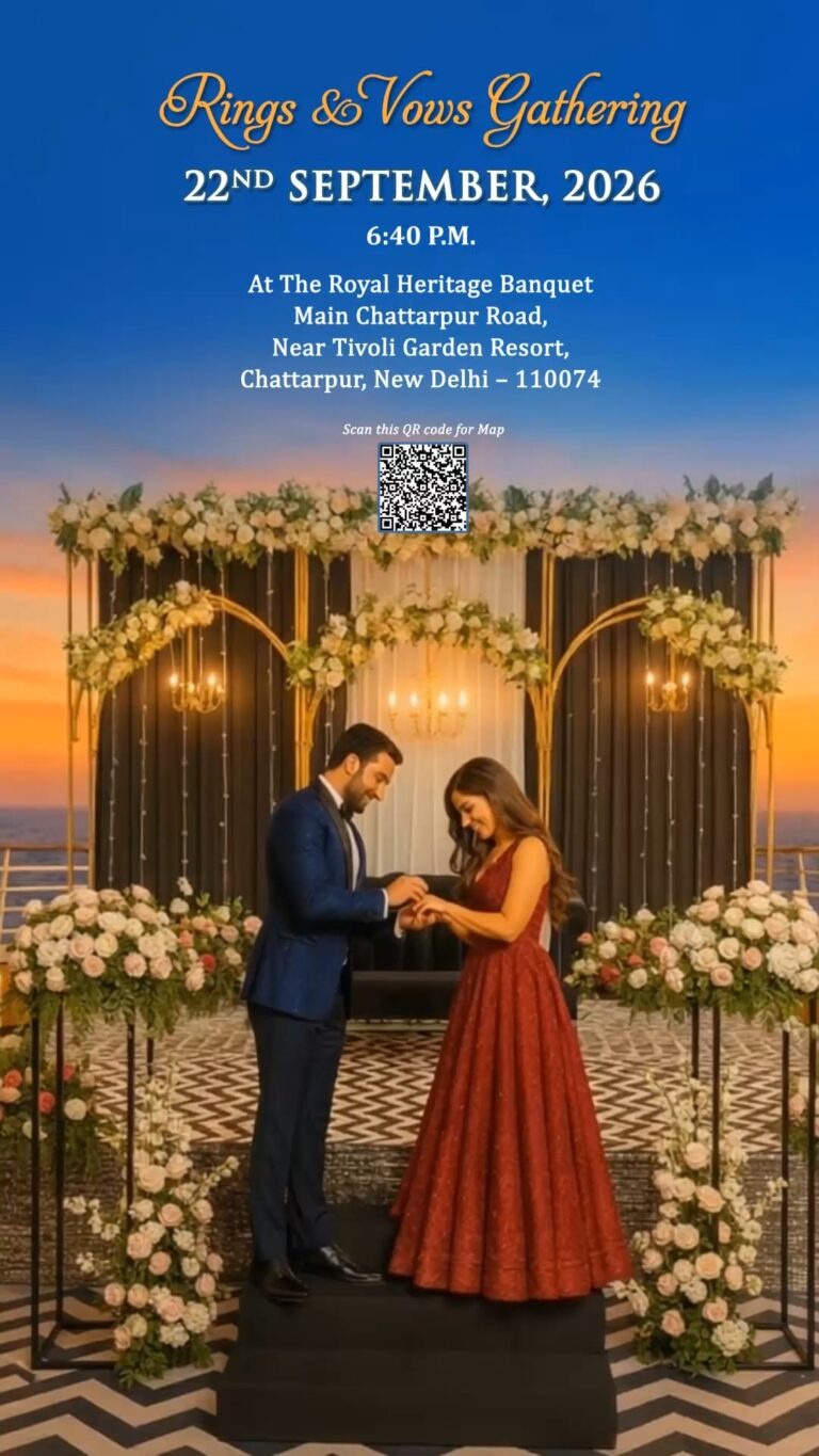 A Grand Celebration of Love 3D Wedding invitation video with Multiple Events and Modern Romance