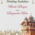 Royal Elephant Theme Wedding Invitation Video with Traditional Indian Design, Palace and Lotus Garland Decor