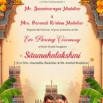 South Indian Temple Ear Piercing Ceremony Invitation Video with Family Theme and Divine Elements