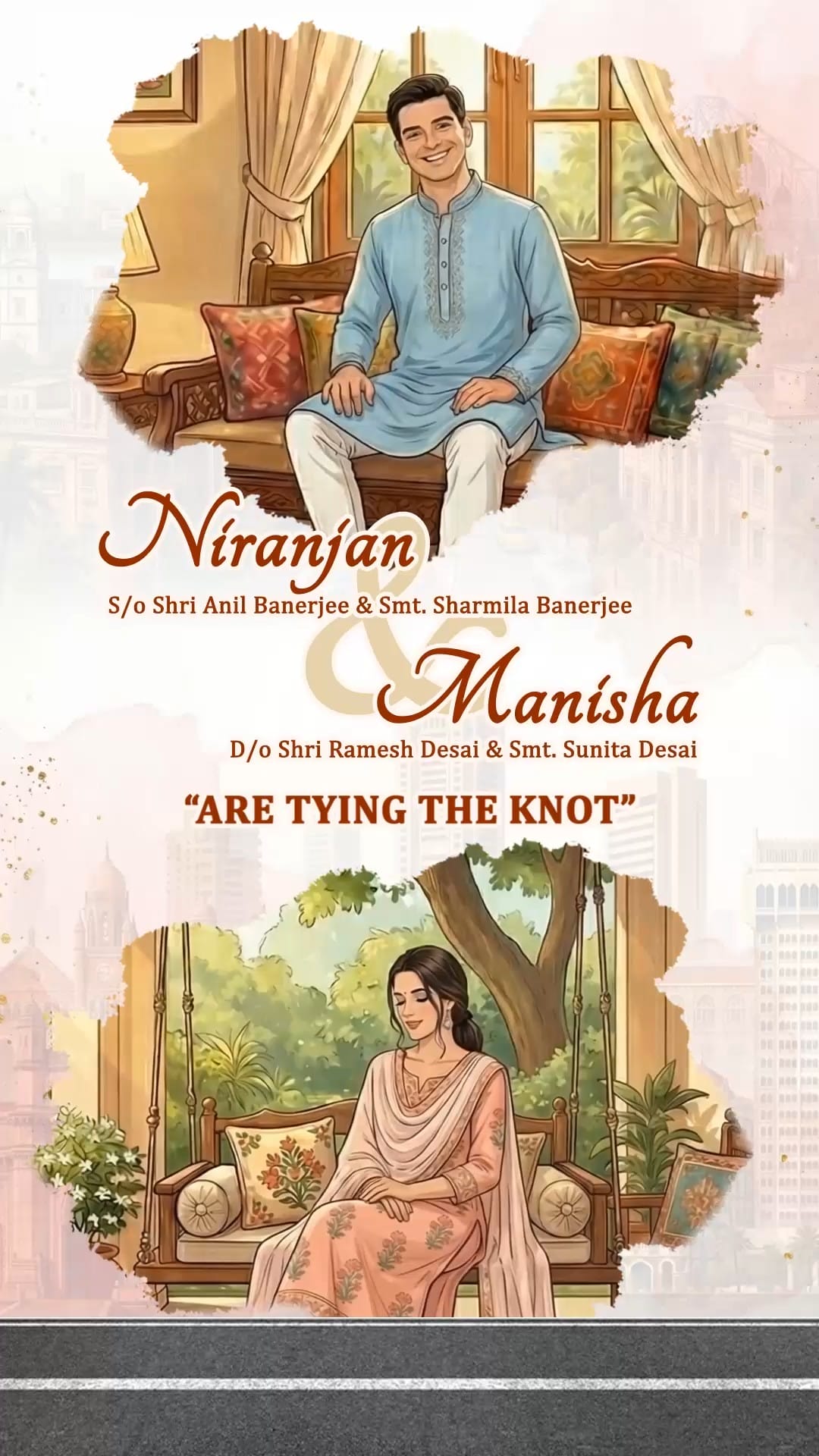 A Journey of Two Souls Wedding Save The Date Video with Story Theme and Groom-Bride in Soft Pastel Attire