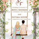 Couple on a Swing Muslim Wedding Invitation Video with Pink BG and Sangeet, Reception, Save The Date