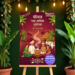 Family Celebration Marathi Pongal Banner Card with Boiling Rice Ritual, Decorated Village Hut and Sugarcane Frames