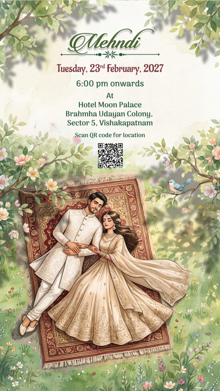 Romantic Pastel Floral Wedding Invitation Video with Watercolor Roses, Delicate Greenery and Haldi, Mehndi, Sangeet, Save The Date