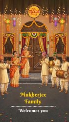 A Grand Bodhu Boron Ceremony Invitation Featuring Bengali Rituals Featuring a Lively Street Procession