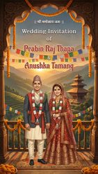 Nepali Couple Wedding Invitation Video with Scenic Mountain View and Reception