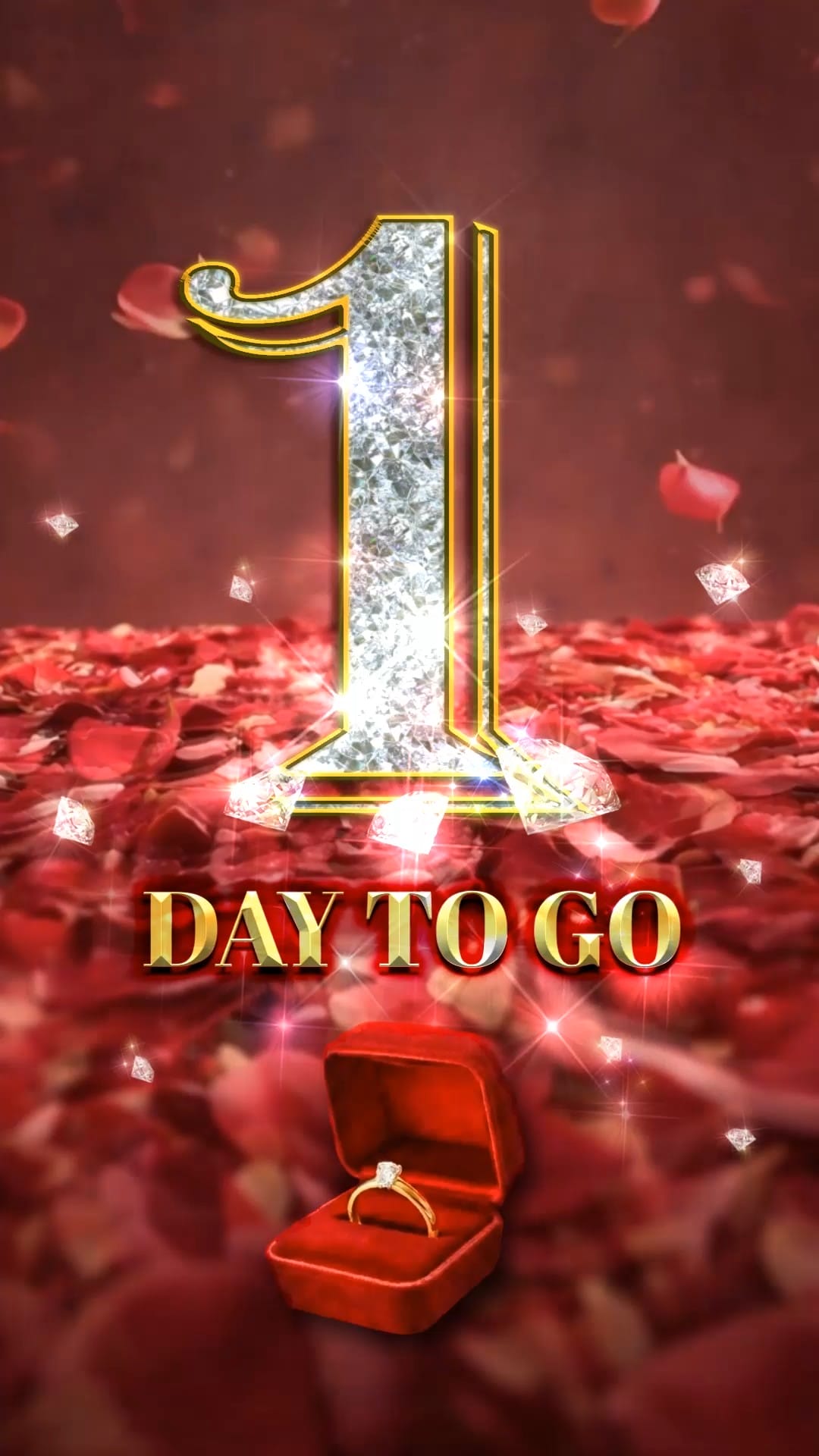 The Final Steps to Forever Wedding Countdown Video with Add Photo, Red Rose Petals, Sparkling Light Effects and a Velvet Ring Box Reveal