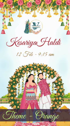 Indian Heritage Save the Date Invitation Video with Peacock and Mehndi, Ganesh Pujan, Haldi, Mayra, Sagai, DJ Night, Kalash, Barat, Reception