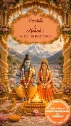 3D Shiv Parvati Wedding Invitation Video with Royal Floral Mandap