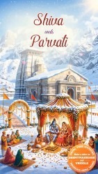Kedarnath Shiv Parvati Wedding Invitation Video with Mountains and Sacred Temple Backdrop