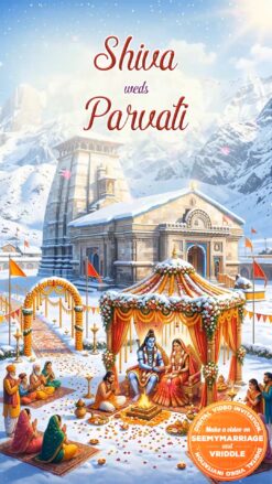 Kedarnath Shiv Parvati Wedding Invitation Video with Mountains and Sacred Temple Backdrop