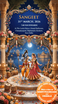 Shiv Parvati 3D Wedding Invitation Video with Floral Mandap Theme
