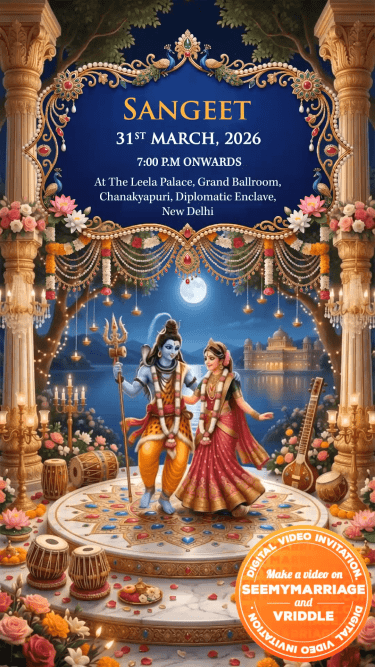 Shiv Parvati 3D Wedding Invitation Video with Floral Mandap Theme